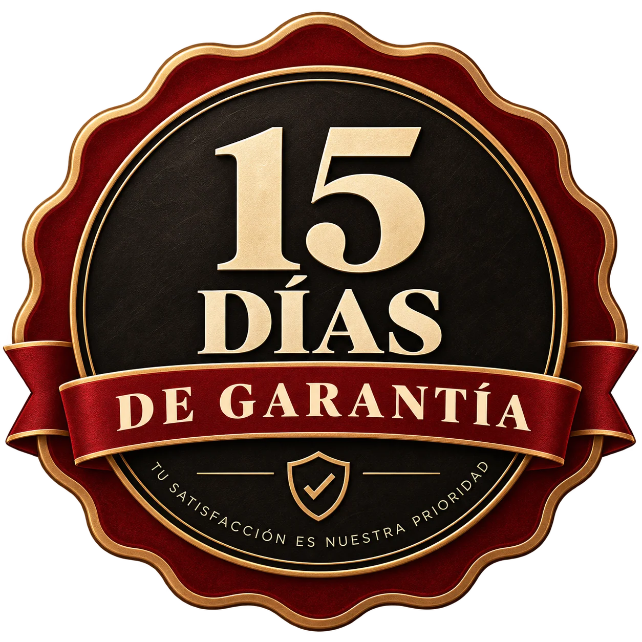 15 días de garantía. Tu satisfacción es nuestra prioridad.